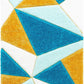 Blue Yellow 3D Microfiber&Silk Shaggy Rug