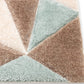 Aqua Brown 3D Microfiber&Silk Shaggy Rug