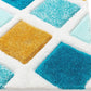 Blue Yellow 3D Microfiber&Silk Shaggy Rug