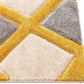 Grey Yellow 3D Microfiber&Silk Shaggy Rug