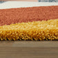 Red White Multicolor Microfiber Shaggy Rug