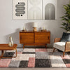 Pink Grey 3D Microfiber&Silk Shaggy Rug