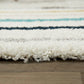 White Multicolor Microfiber Shaggy Rug