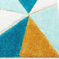 Blue Yellow 3D Microfiber&Silk Shaggy Rug