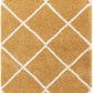 Yellow Ivory Diamond Trellis Microfiber Shaggy Rug