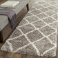 Grey Ivory Diamond Trellis Microfiber Shaggy Rug