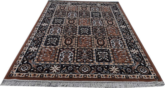 Brown Traditional Washable Polyester Carpet