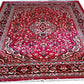 Red Traditional Washable Polyester Carpet