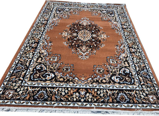 Brown Traditional Washable Polyester Carpet