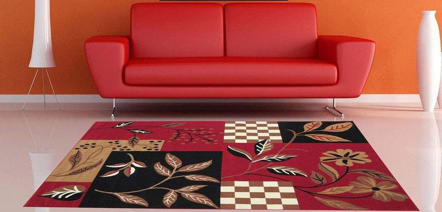 Red Washable Polyester Carpet