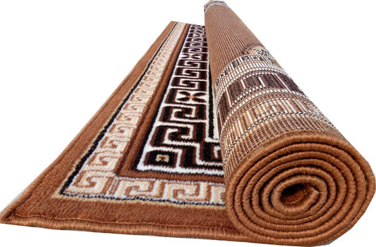 Brown Traditional Washable Polyester Carpet