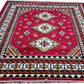 Red Traditional Washable Polyester Carpet