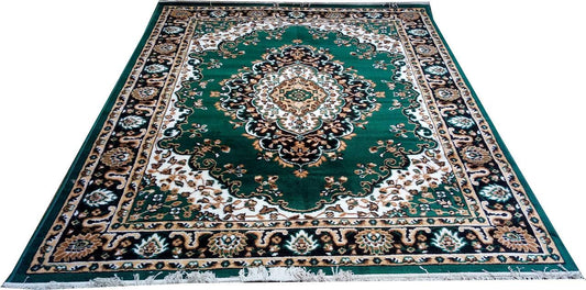 Green Traditional Washable Polyester Carpet