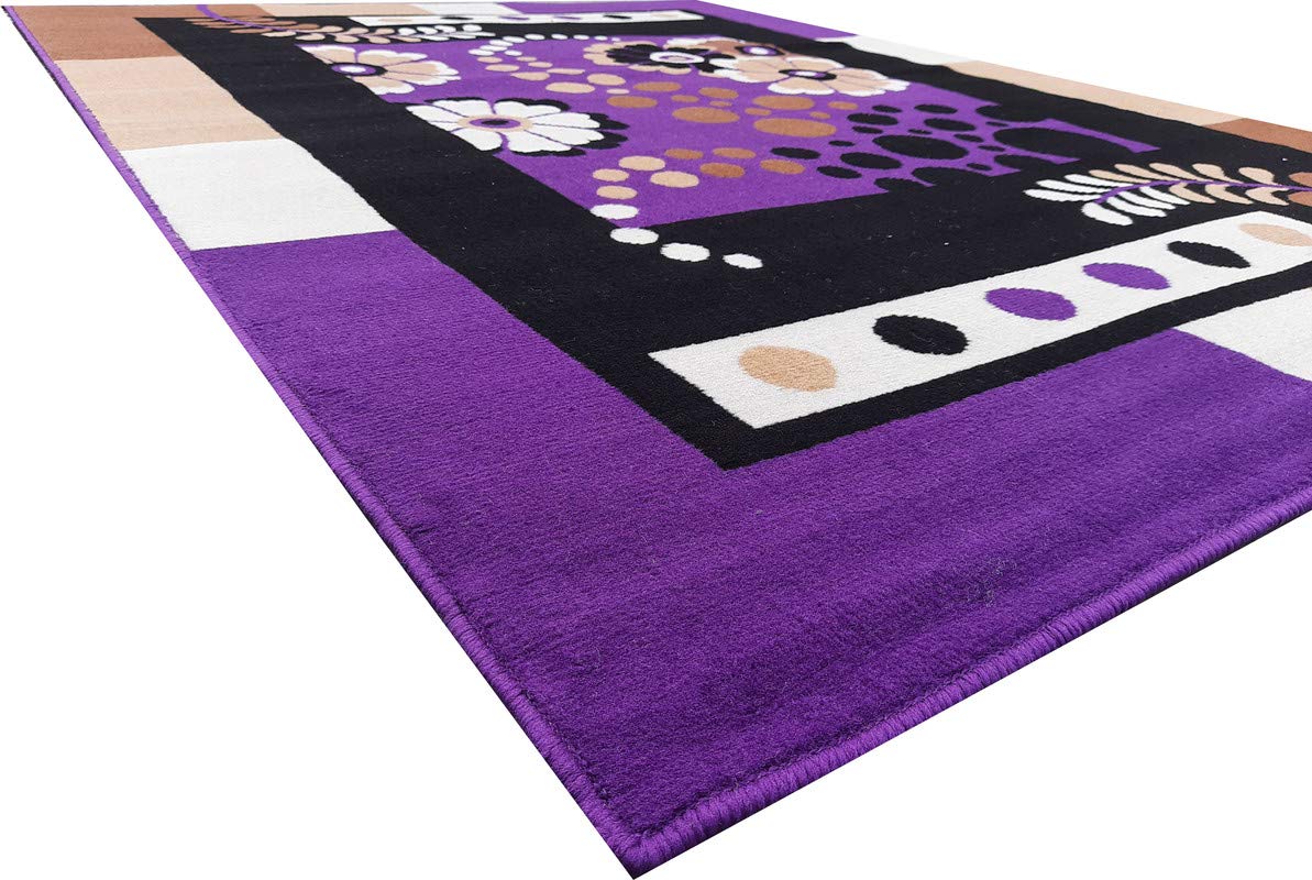 Purple Washable Polyester Carpet