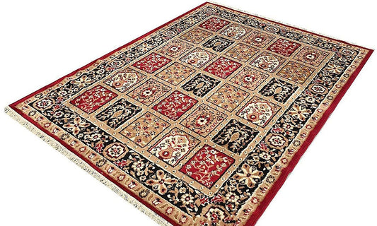 Red Traditional Washable Polyester Carpet