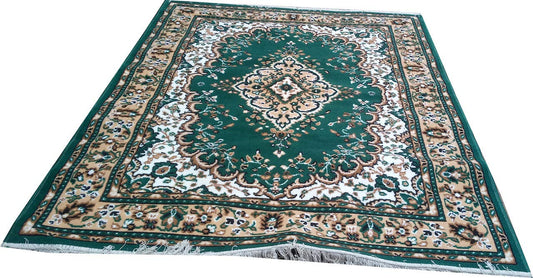 Green Traditional Washable Polyester Carpet