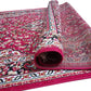 Red Traditional Washable Polyester Carpet