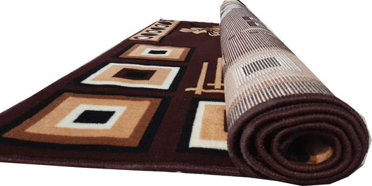 Brown Washable Polyester Carpet