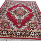 Red Traditional Washable Polyester Carpet