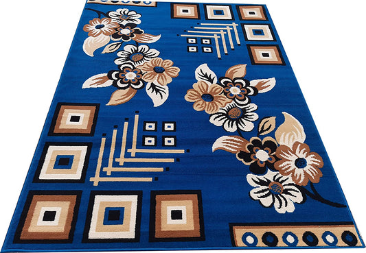 Blue Washable Polyester Carpet