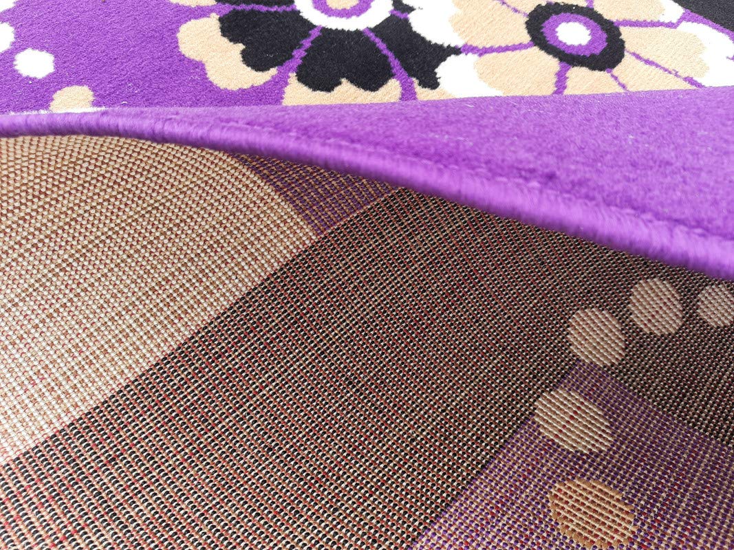 Purple Washable Polyester Carpet