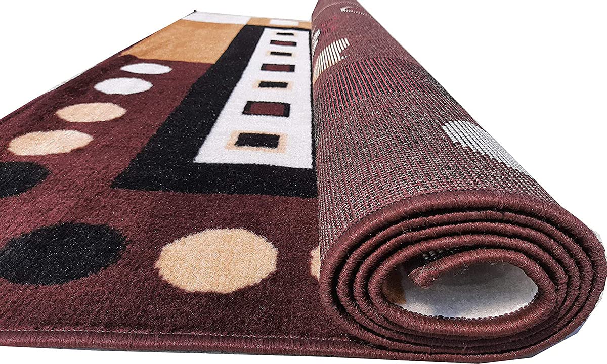 Brown Washable Polyester Carpet