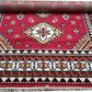 Red Traditional Washable Polyester Carpet