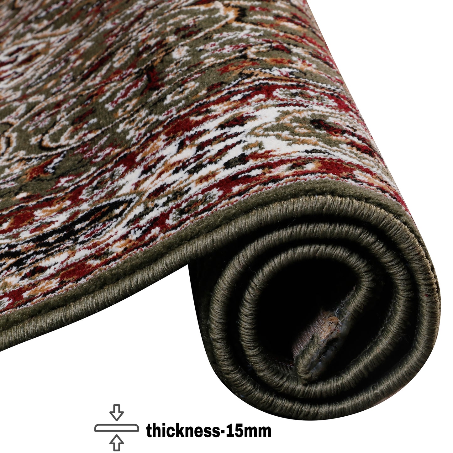 Green Non-Slip Washable Acrylic Carpet