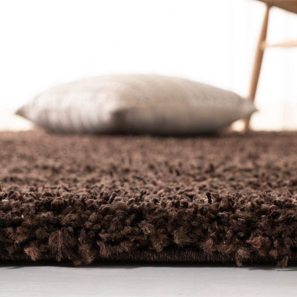 brown shaggy carpet showcasing 2-inche pile height - RugNoor