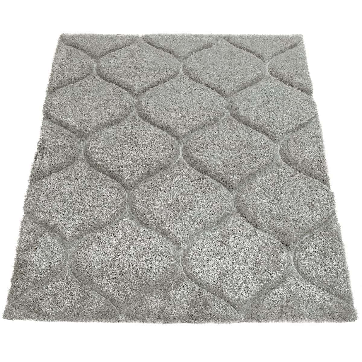 Full top-down shot of RugNoor's tonal carpet featuring a raised lattice texture